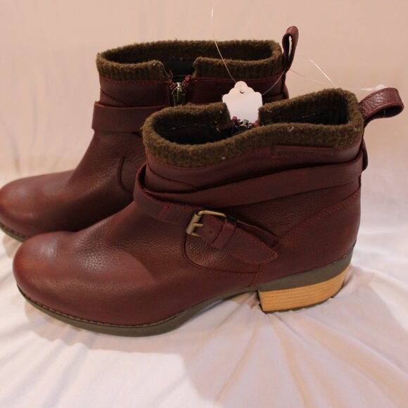 Merrell Shiloh II Burgundy Leather Ankle Boots Women’s NWOB Size 11 - Picture 4 of 15